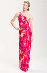Adrianna Papell One Shoulder Floral Print Gown $148.00