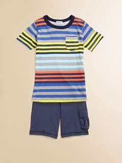   Littles   Toddlers & Little Boys Striped Tee & Cargo Shorts Set