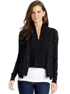 Jamison   Cutout Back Sequin Sweater/Black