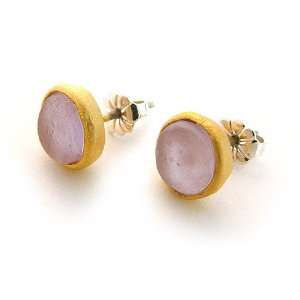  Circle Post Earrings   Lavender Michael Vincent Michaud Jewelry