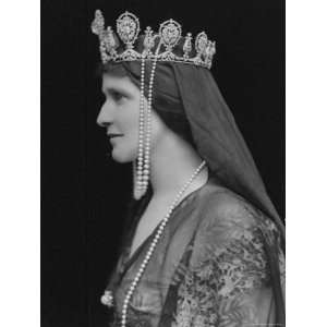  Lady Nancy Astor and Drape of Fabric and Pearls Stretched 