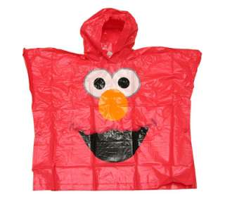 Sesame Street Elmo Hooded Kids Rain Coat Poncho Red 3+  