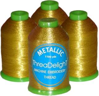 Antique Gold Metallic Machine Embroidery Thread Kit NEW  