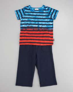 Mineral Dip Striped Tee and Cargo Pants