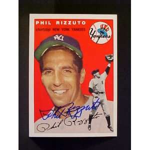 Phil Rizzuto New York Yankees #17 1954 Topps Archives Autographed 