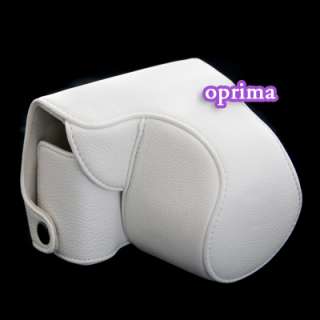 leather case bag for Olympus Pen E PL1 EPL1 EPL 1 White  