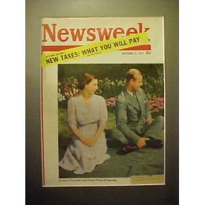Princess Elizabeth & Prince Philip October 22, 1951 Newsweek Magazine 