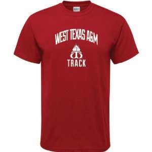  West Texas A&M Buffaloes Cardinal Red Track Arch T Shirt 