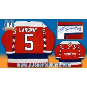ROD LANGWAY Washington Capitals SIGNED Hockey JERSEY