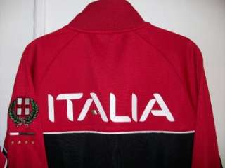 ITALY FILA ITALIA SOCCER Red & Black Track JACKET Lg  