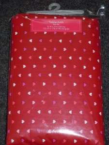 Red Valentines Hearts Vinyl Tablecloth 70 Round NEW  