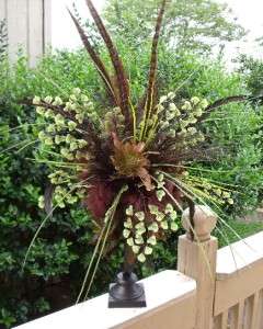 Flower Floral Arrangement Feather Pheasant Table Centerpiece Tall Luxe 