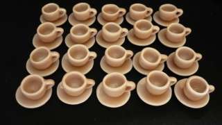   Mini Beige Coffee Cup & Saucer Dollhouse Miniatures Supply Food  