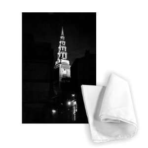 St Clement Danes church lit up at night 1951   Tea Towel 100% Cotton 