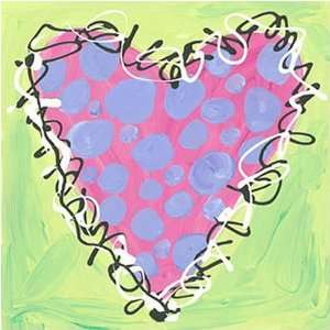   Peri & Pink Polka Dot Heart by Stephanie Bauer 14x14 in Toys & Games