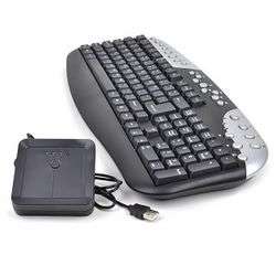   104 Key Wireless Multimedia Keyboard w/Receiver (Black/Silver  