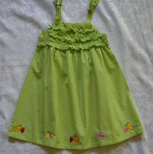 Gymboree TUTTI FRUITY Green Ruffled Sun Dress NWT 5T  