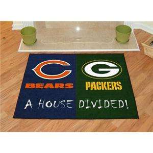 House Divided Chicago Bears   Green Bay Packers Rug  