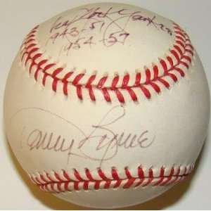 Autographed Tommy Byrne Baseball   Inscribed AL   Autographed 