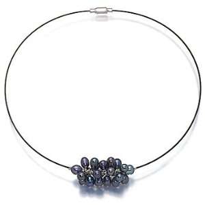  Black oval pearl single strand choker Vanna Weinberg 