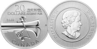 Canada   2011 Canoe $20 Pure Silver Coin .9999 Fine  