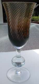 BROWN SWIRL STEMMED GOBLET GLASS  