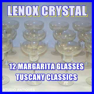 12 LENOX USA CRYSTAL Margarita Glasses TUSCANY CLASSICS  