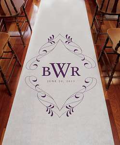   Ceremony Monogrammed or Personalized FLOURISH MONOGRAM Aisle Runner