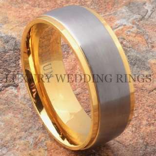 Titanium Wedding Band 14K Gold Mens Ring Gift Size 6 13  