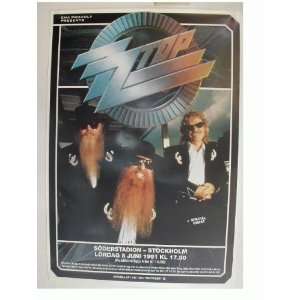 ZZ Top Poster Stockholm Concert Tour Scandinavian ZZTop