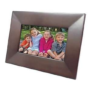  Omnitech 7 in Digital Photo Frame Cherry Wood Frame with 