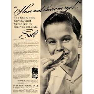   Ad International Salt Sterling Table Boy Sandwich   Original Print Ad