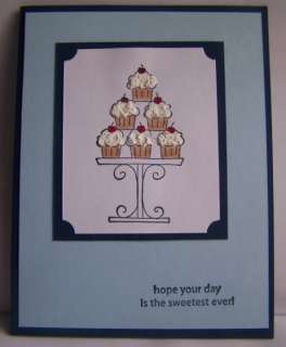 Stampin Up handmade greeting card Frosted Cupcake P LOT  