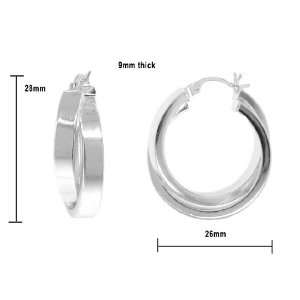   Sophisticated Unusual Twisted Double 1 Round Hoop Earrings Jewelry