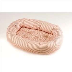  Donut Dog Bed in Red Ticking Size Small (27 x 22)