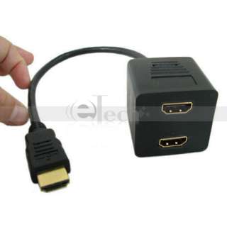 HDMI Male To 2xHDMI Female Y Splitter Adapter Cable for Plasma TFT/LCD 