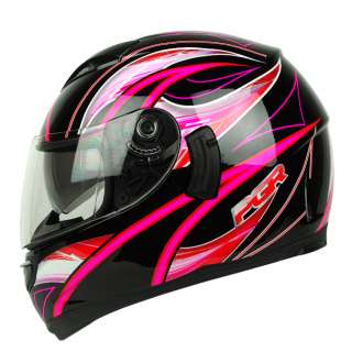  Pink Dual Visor Motorcycle Full Face Helmet DOT APPROVED ~ M  