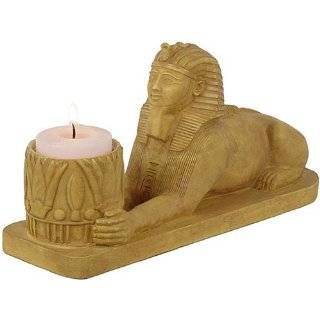 Egyptian Sphinx Candle Holder, Stone Finish   E 304S by 
