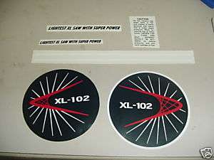 HOMELITE CHAINSAW XL 102 DECAL STICKER SET NEW  