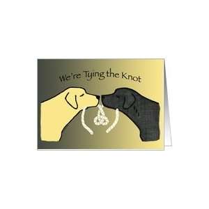  Engagement Party Black and Yellow Lab Dogs Invitation Card 