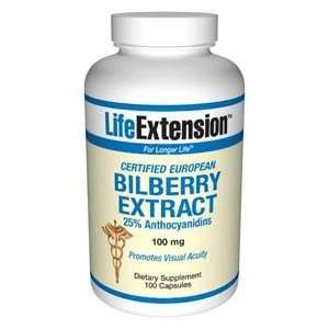  Bilberry Extract  100 mg 100 capsules Health & Personal 