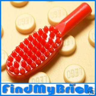 U125A LEGO Minifig Utensil Hairbrush   Red   RARE   NEW  