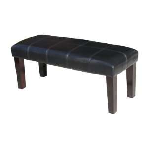  Black Leatherette Bench