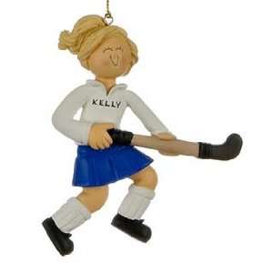  Personalized Field Hockey Player Christmas Ornament