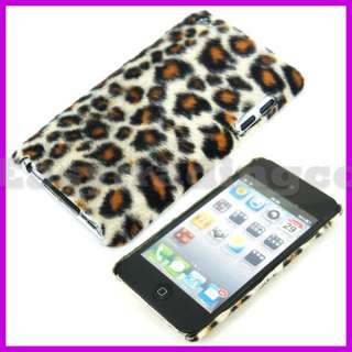 Hard Cover Case iPod Touch 4 4G 4th Gen Furry Brown Leopard  