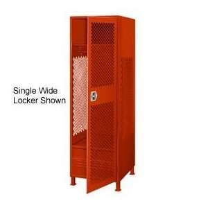   Welded 3 Wide Gear Locker With Door Foot Locker And Legs 24x24x72 Red