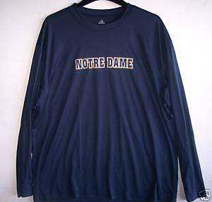 Notre Dame Irish Dri Fit Athletic Shirt Adidas Large  
