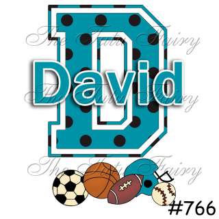 Sports Balls Soccer Basketball Football Name Boy Birthday Monogram t 