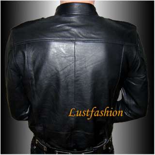 LEDERHEMD Hemd Leder schwarz leather shirt Chemise Cuir  