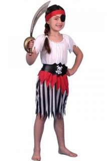 Pirate Girl Child Costume includes dress with belt and headband.
